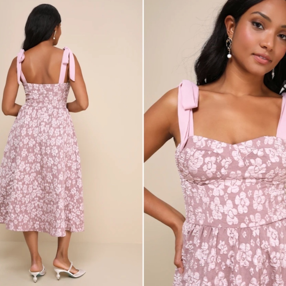 LULU's Floral Romantic Sexy Flowy Wedding Chic Casual Resort Europe Vacation - Picture 6 of 8